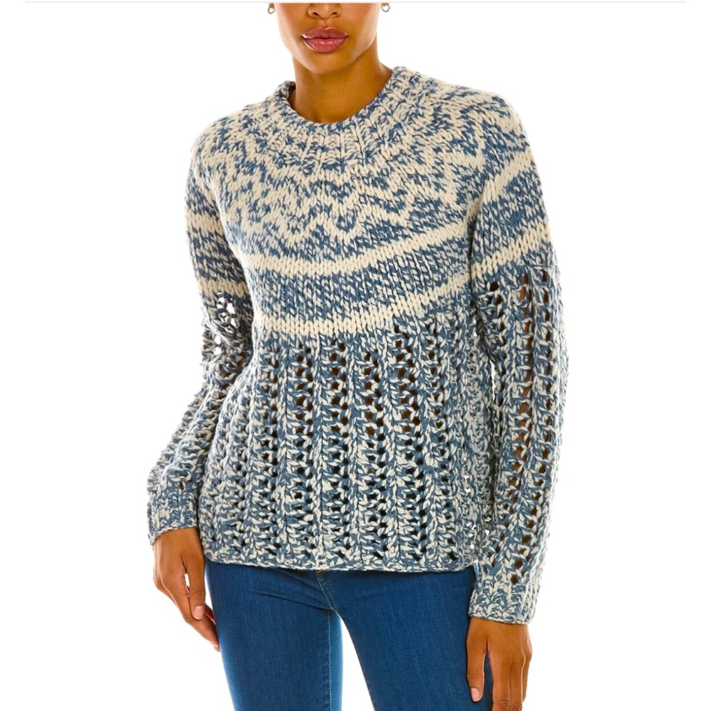 NWT Theory Chevron Wool & Cashmere-Blend Sweater